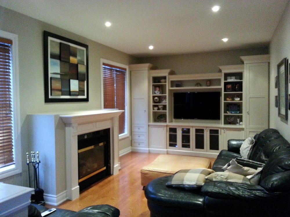 How to convert a gas fireplace to electric -- family room before