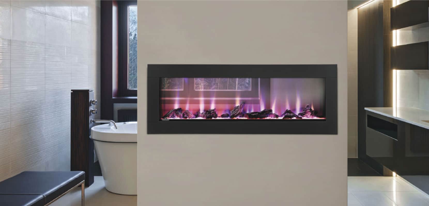 Napoleon Clearion see-through electric fireplace, best electric fireplaces