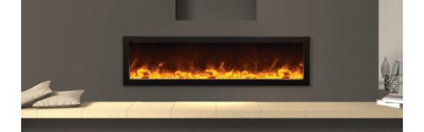 AMANTII BI-60-DEEP BUILT-IN ELECTRIC FIREPLACE IN GRAY WALL
