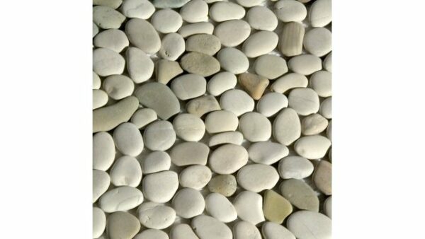 ERTHCOVERINGS IVORY BLEND PEBBLE STONE TILE SHEET