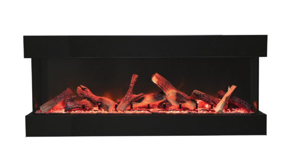 AMANTII 60-TRU-VIEW-XL 3-SIDED ELECTRIC FIREPLACE WITH SPLIT LOG KIT