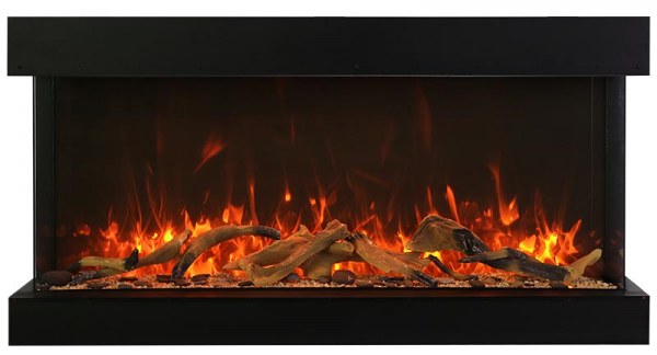 AMANTII 60-TRV-XT-XL 3-SIDED ELECTRIC FIREPLACE WITH RUSTIC LOGS