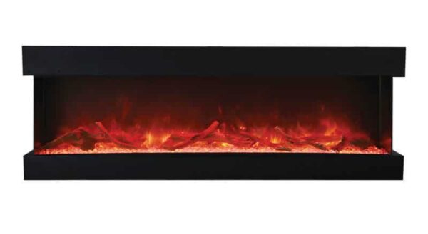 AMANTII 72-TRU-VIEW-XL 3-SIDED ELECTRIC FIREPLACE WIHT LOGS