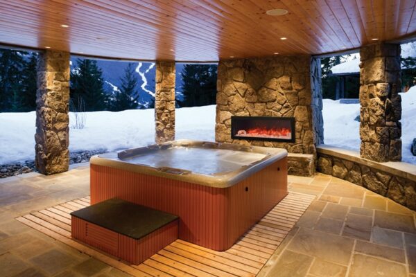 AMANTII BI-40-SLIM ELECTRIC FIREPLACE WITH OUTDOOR HOT TUB