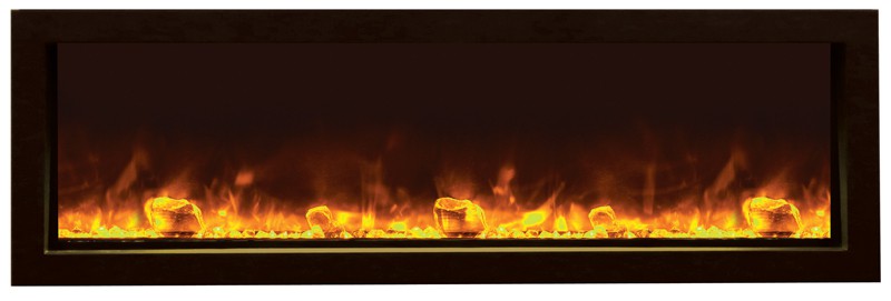 AMANTII BI-50-SLIM LINEAR ELECTRIC FIREPLACE WITH ICE PACKAGE