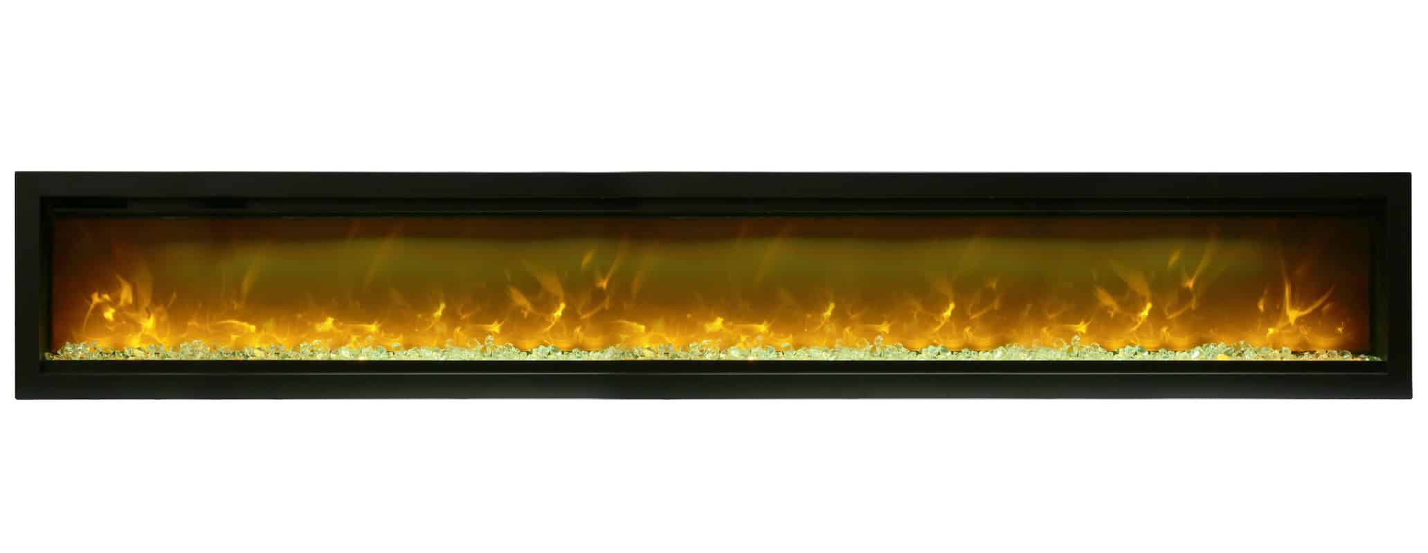 AMANTII SYM-100 LINEAR ELECTRIC FIREPLACE WITH YELLOW FLAMES