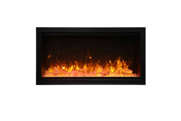 AMANTII SYM-34-XT EXTRA-TALL ELECTRIC FIREPLACE WITH YELLOW FLAMES