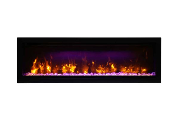 AMANTII SYM-50 LINEAR ELECTRIC FIREPLACE WITH YELLOW FLAMES