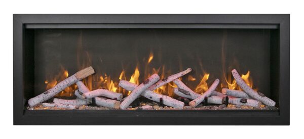 AMANTII SYM-50-XT-BESPOKE ELECTRIC FIREPLACE WITH BIRCH LOGS + YELLOW FLAMES