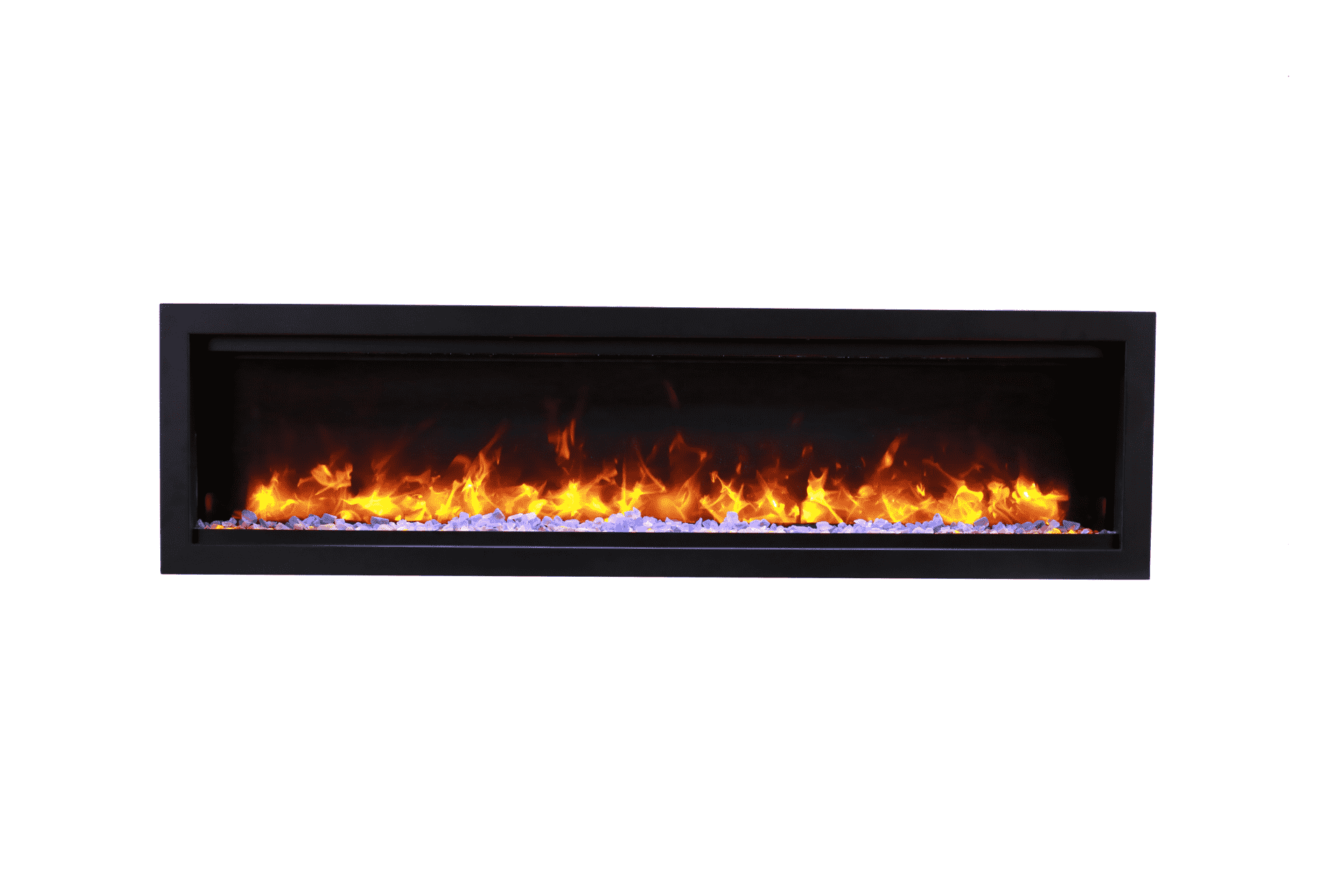 AMANTII SYM-60 LINEAR ELECTRIC FIREPLACE WITH YELLOW FLAMES