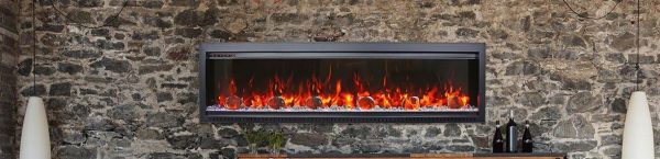 AMANTII SYM-50-BESPOKE ELECTRIC FIREPLACE IN OUTDOOR KITCHEN WALL