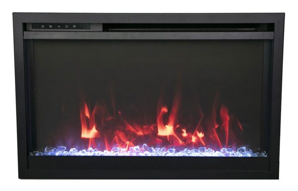 AMANTII TRD-30-XS EXTRA-SLIM ELECTRIC FIREPLACE WITH RED FLAMES