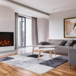 AMANTII TRD-48 ELECTRIC FIREPLACE INSERT IN CASUAL LIVING ROOM