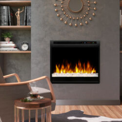 DIMPLEX XHD28G ELECTRIC FIREPLACE INSERT IN LIVING ROOM WALL