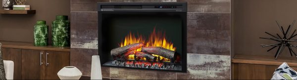 DIMPLEX XHD33G ELECTRIC FIREPLACE IN BROWN WALL
