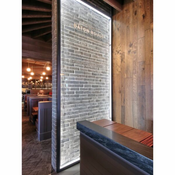 IMPEX OLD QUEBEC BRICK VENEER IN BATON ROUGE RESTAURANT