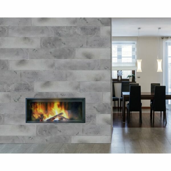 IMPEX CHAMPLAIN CONCRETE PLANKS ON FIREPLACE WALL