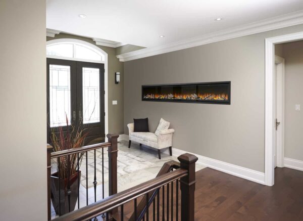 NAPOLEON ALLURAVISION NEFL100CHD WITH LOGS IN HALLWAY