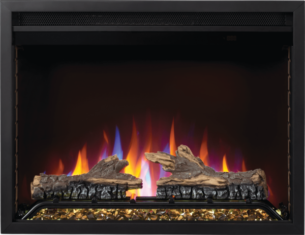 NAPOLEON CINEVIEW NEFB26H WITH LOGS AND MULTI-COLOURED FLAMES