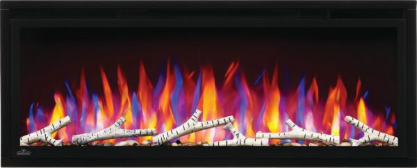NAPOLEON ENTICE NEFL42CFH ELECTRIC FIREPLACE WITH MULTI-COLOURED FLAMES + BIRCH LOG KIT
