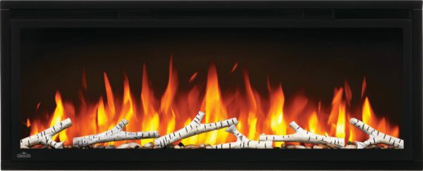 NAPOLEON ENTICE NEFL42CFH ELECTRIC FIREPLACE WITH ORANGE FLAMES + BIRCH LOG KIT