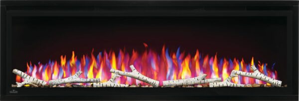 NAPOLEON ENTICE NEFL50CFH WITH BIRCH LOG KIT + MULTI-COLOURED FLAMES