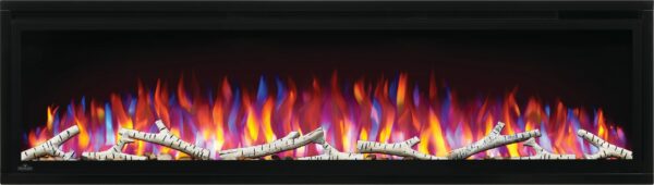 NAPOLEON ENTICE NEFL60CFH WITH MULTI-COLOURED FLAMES + BIRCH LOGS