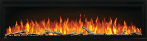 NAPOLEON ENTICE NEFL60CFH LINEAR ELECTRIC FIREPLACE WITH ORANGE FLAMES + DRIFTWOOD