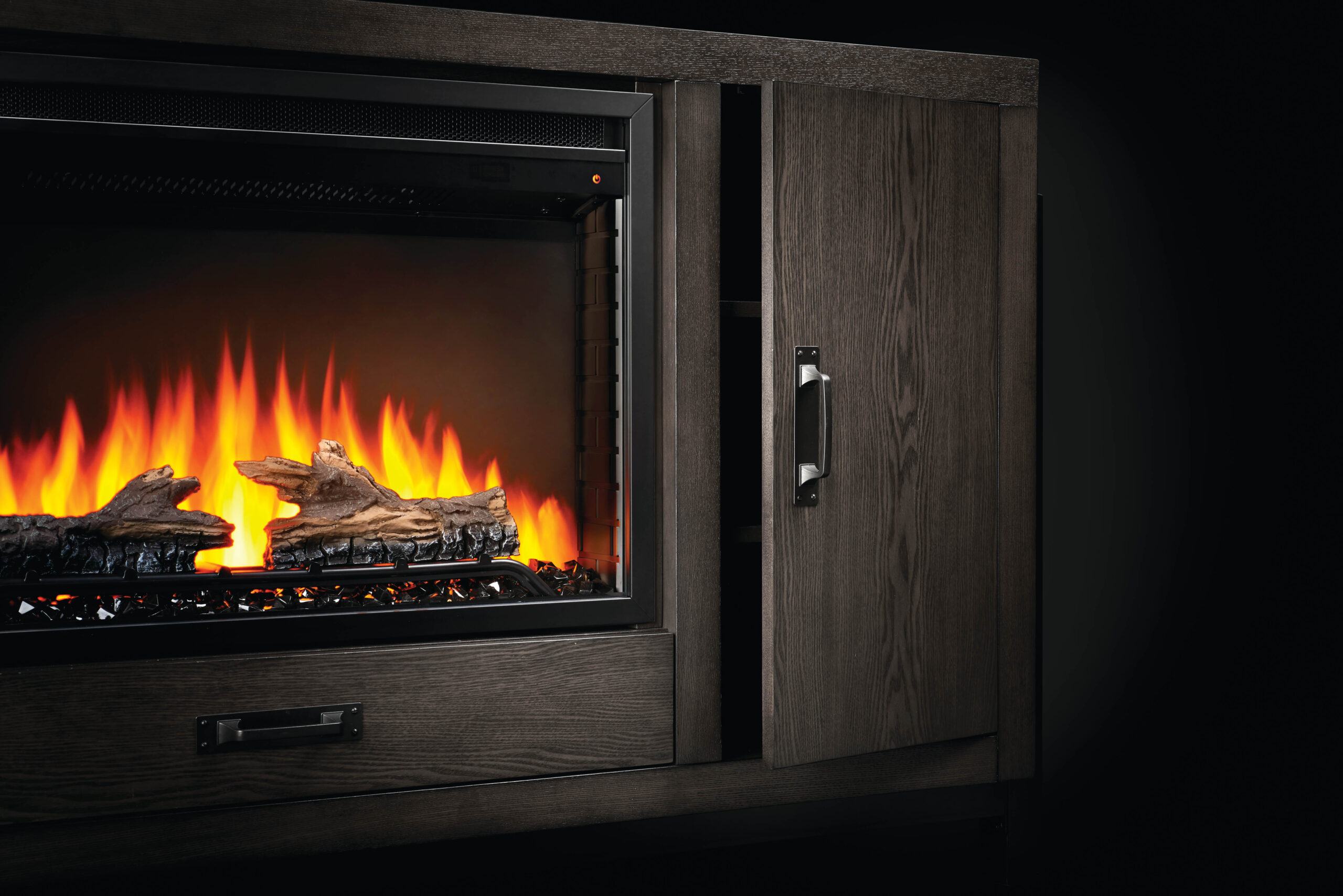 Napoleon Franklin media cabinet with 30-inch Cineview fireplace