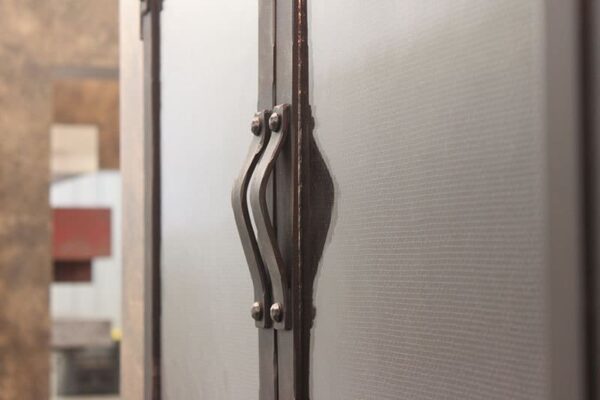 STOLL OLD WORLD FIREPLACE DOORS HANDLE DETAIL