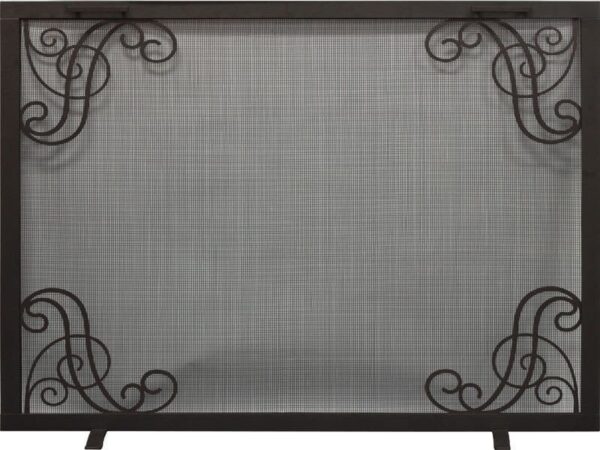 STOLL FIREPLACE SCREEN WITH DECORATIVE SCROLL DESIGN