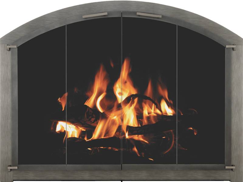 STOLL BAR IRON ARCHED FIREPLACE DOORS