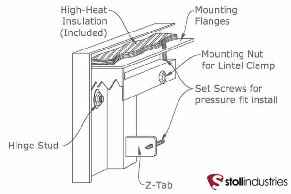 STOLL INDUSTRIAL FIREPLACE DOOR FRAME DRAWING
