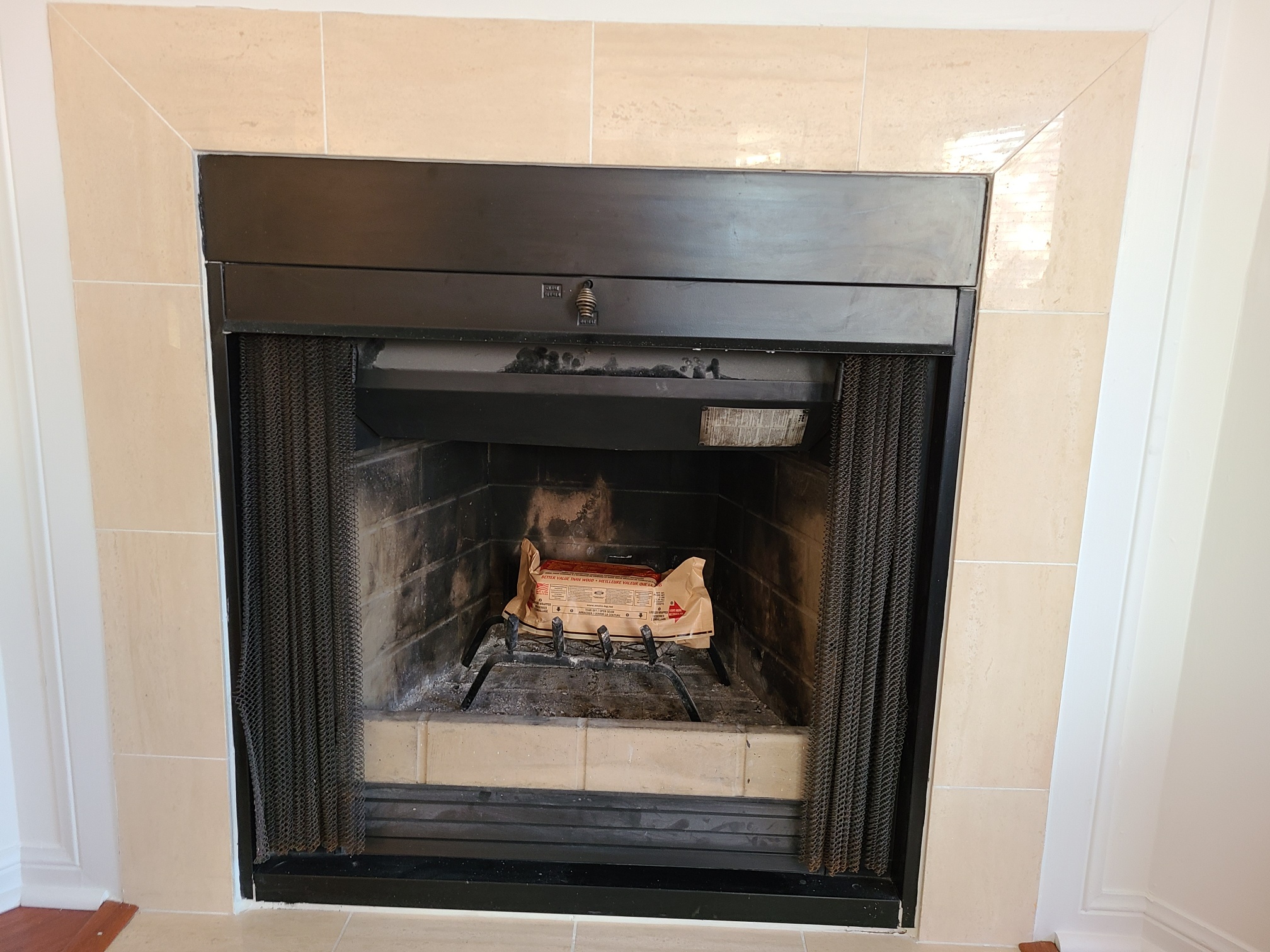 Zero-clearance wood-burning fireplace