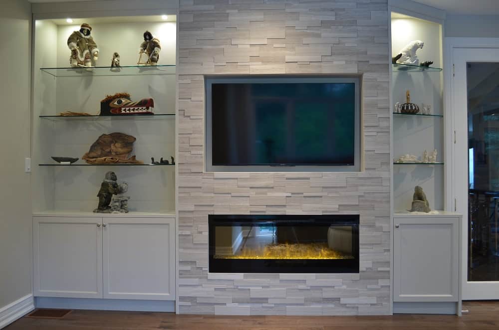 Custom wall unit with fireplace and TV