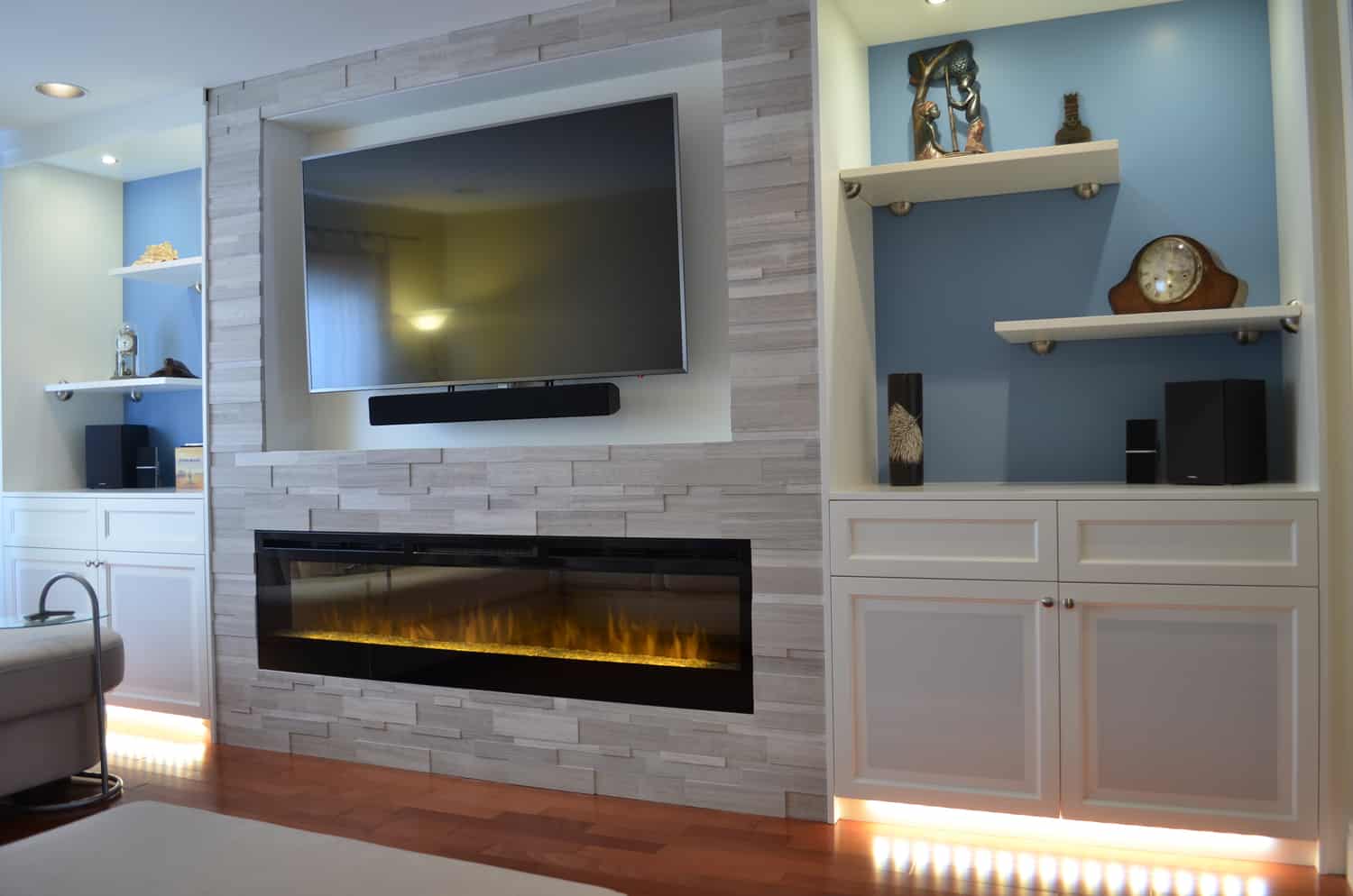 Custom Wall Unit with TV and fireplace