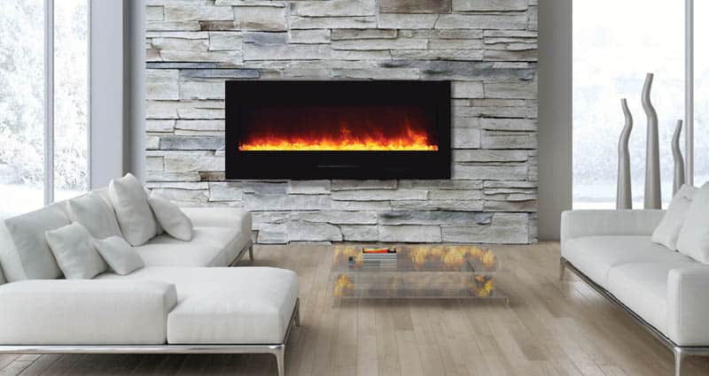 Amantii WM-FM-50-BG linear electric fireplace