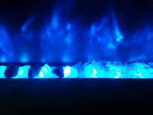 crystal-blue flame-rocks vs white glass