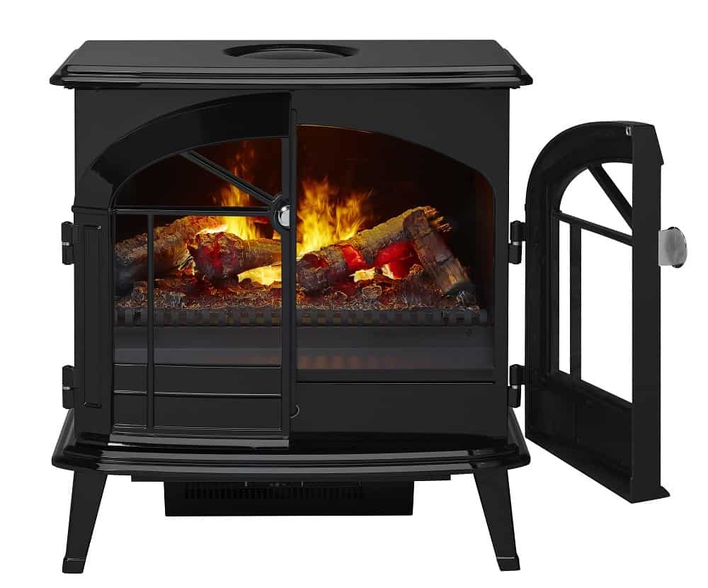 Dimplex Stockbridge electric fireplace that looks like a woodstove