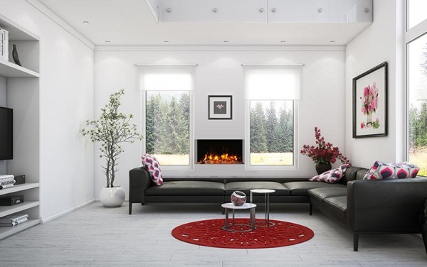 AMANTII 30-TRV-SLIM ELECTRIC FIREPLACE IN MODERN LIVING ROOM