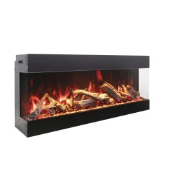 AMANTII TRV-45-BESPOKE 3-SIDED ELECTRIC FIREPLACE WITH RUSTIC LOGS
