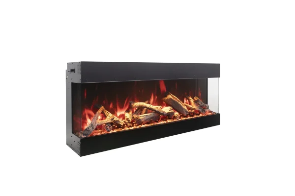 AMANTII TRV-45-BESPOKE 3-SIDED ELECTRIC FIREPLACE WITH RUSTIC LOGS