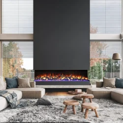 Amantii TRV-85-BESPOKE 3-Sided Electric Fireplace