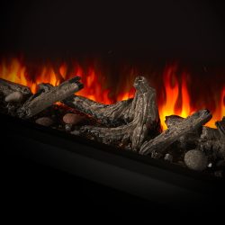 Napoleon Astound electric fireplace with woodland driftwood