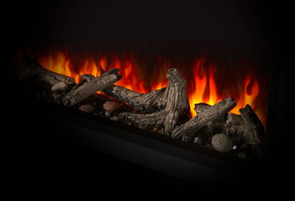 Napoleon Astound electric fireplace with woodland driftwood