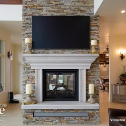 Stonerox Virginia Ledgestone natural stone fireplace