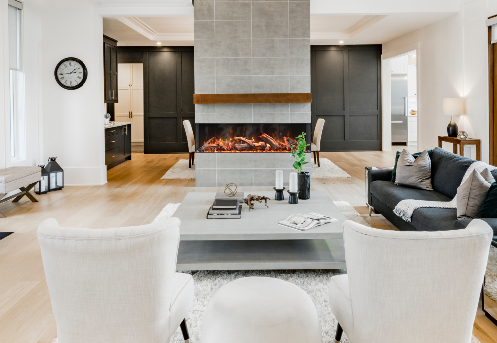 Amantii TRV-75-SIG electric fireplace room setting