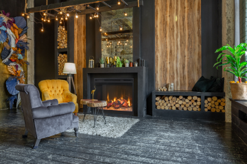 Amantii RusticStone RS30 electric fireplace