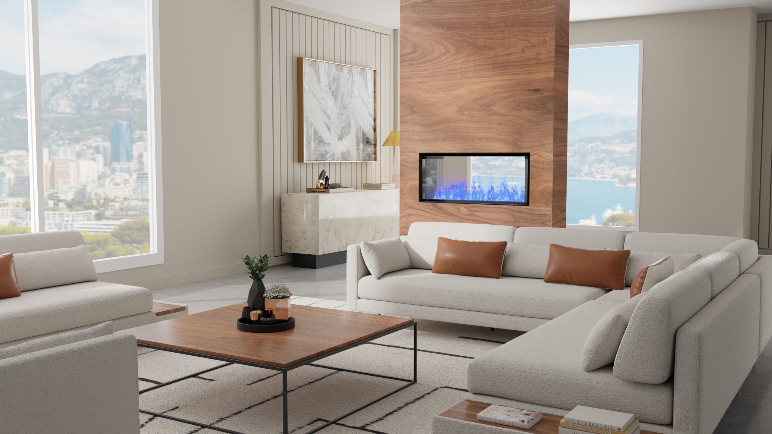 Dimplex Optimyst built-in see-through fireplace